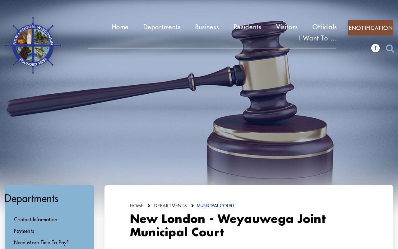 New London criminal records information for the Waupaca County joint municipal court