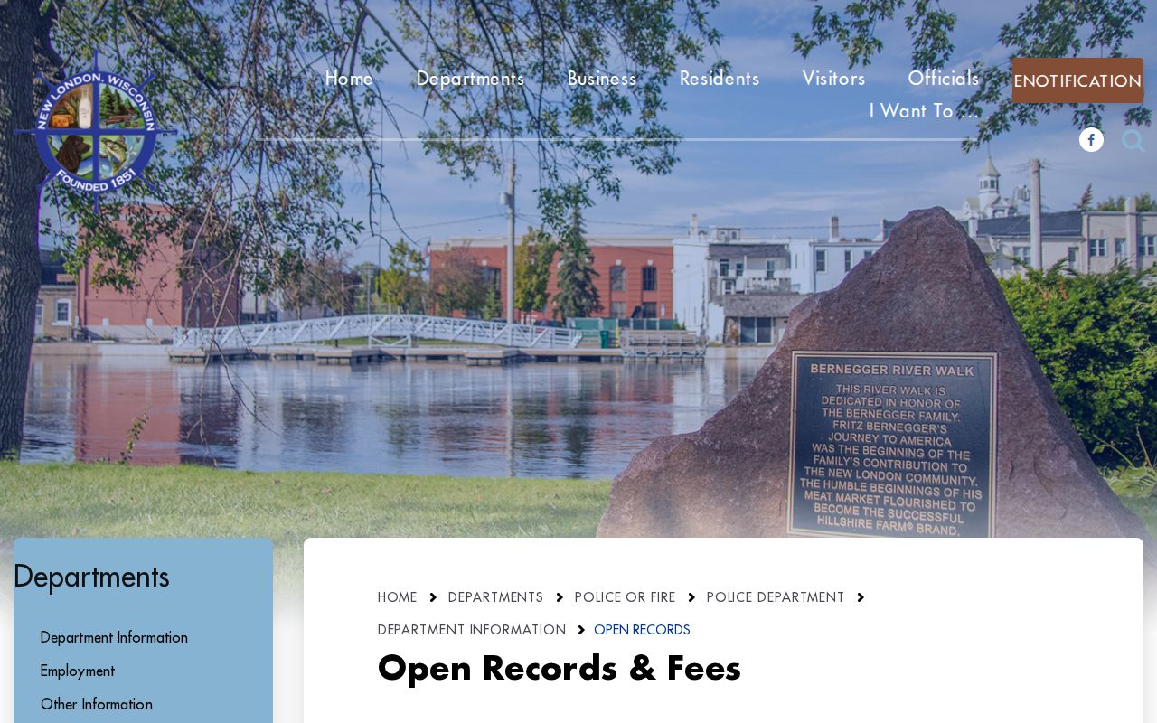 New London criminal records request instructions in Waupaca County
