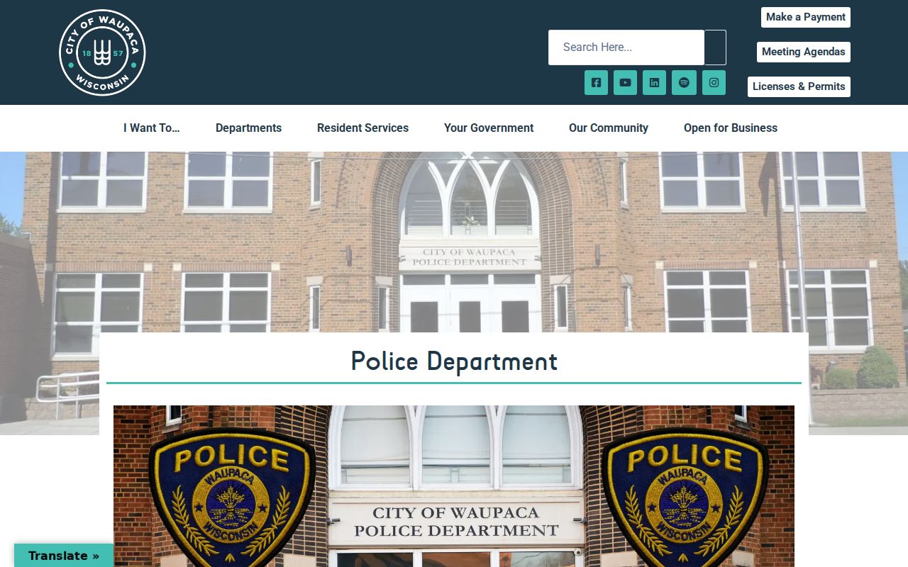 Waupaca criminal records at the Waupaca Police Department